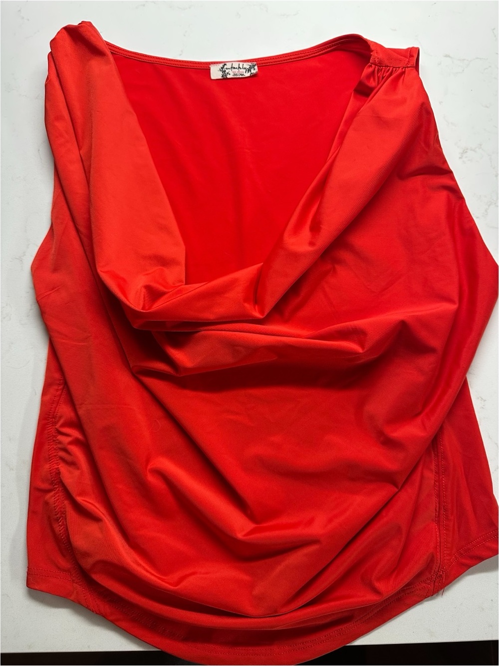 Free People Crowl Tank in Vibrant Red-Orange